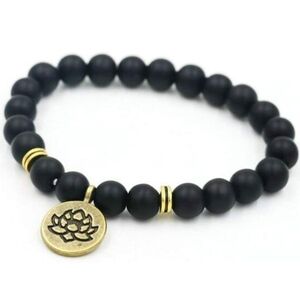 NWOT | Hollywood Sensation | Yoga Bracelet | Lotus Flower Charm with Agate